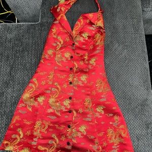 Dragon/ Asian themed Halter Top Dress
